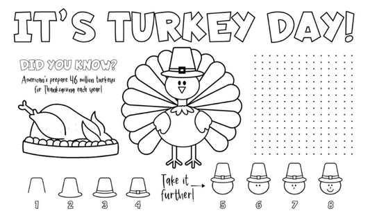 Free Turkey Thanksgiving Placemat