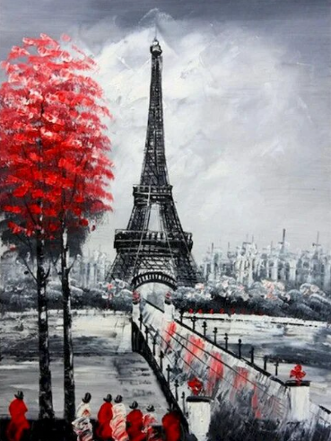 Paint By Number Eiffel Tower in Fall Splendor