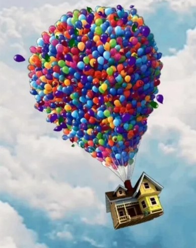Paint by Number House in the Clouds Hot Air Balloon Escape