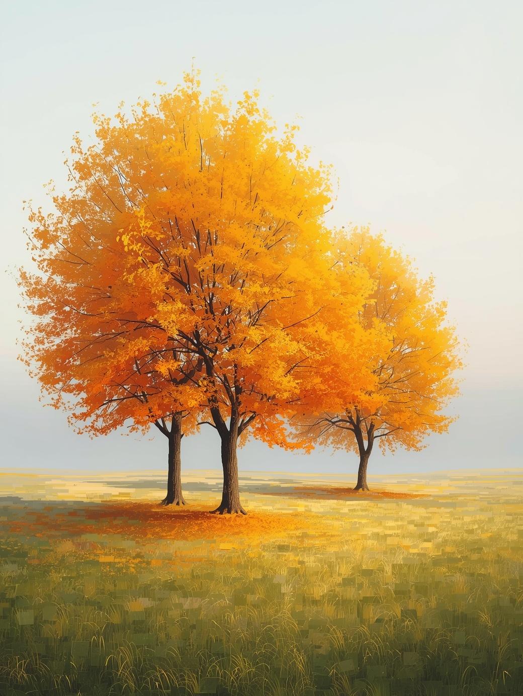 Paint by Number Golden Autumn Trees – DIY Paint by Number Kit