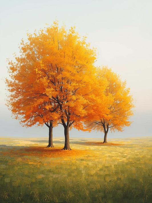 Paint by Number Golden Autumn Trees – DIY Paint by Number Kit