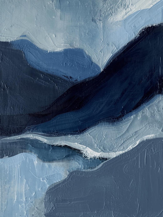 Paint by Number Abstract Ocean Layers – Minimalist Coastal Canvas Kit for Adults