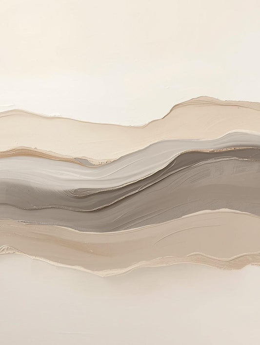 Paint by Number Abstract Calm Earth Layers – Modern Neutral Decor Kit for Adults