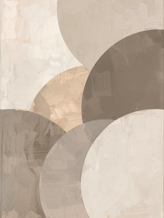 Paint by Number Abstract Neutral Overlapping Circles – Soft Minimalist Wall Art for Adults