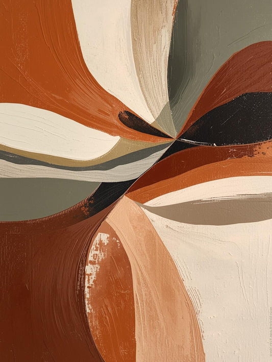 Paint by Number Abstract Retro Flowing Curves – Mid Century Style Wall Art DIY