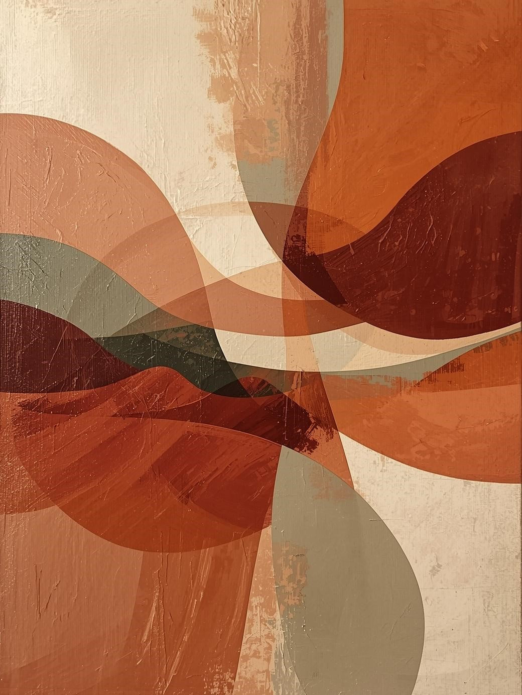 Paint by Number Abstract Terracotta Wave Harmony – Modern Organic Art for Adults
