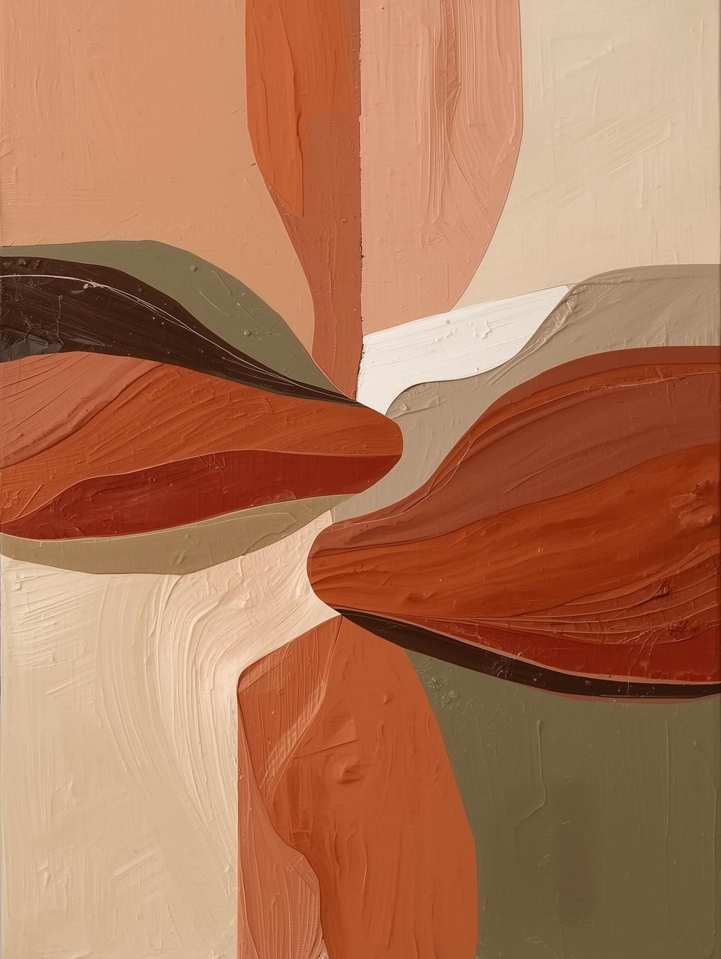 Paint by Number Abstract Terracotta Petal Flow – Contemporary Minimalist DIY Kit