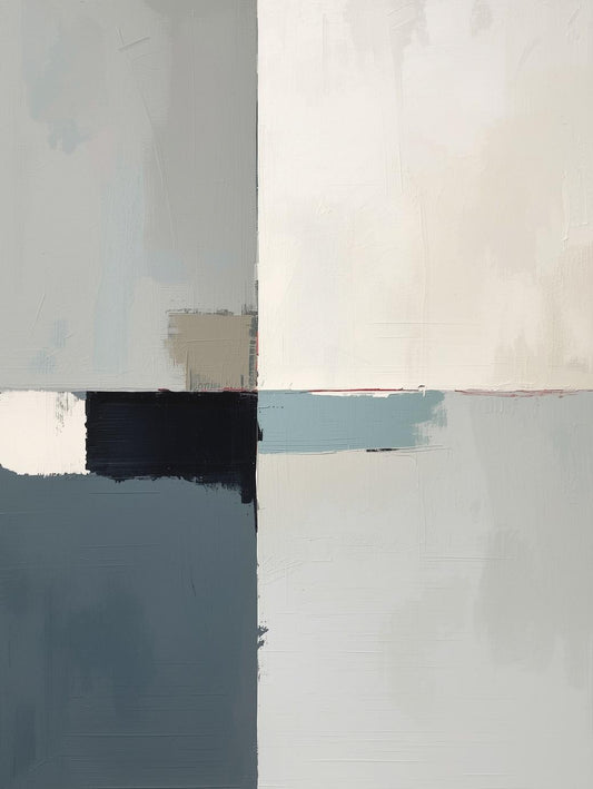Paint by Number Abstract Modern Grid – Minimalist Neutral Canvas Kit for Adults