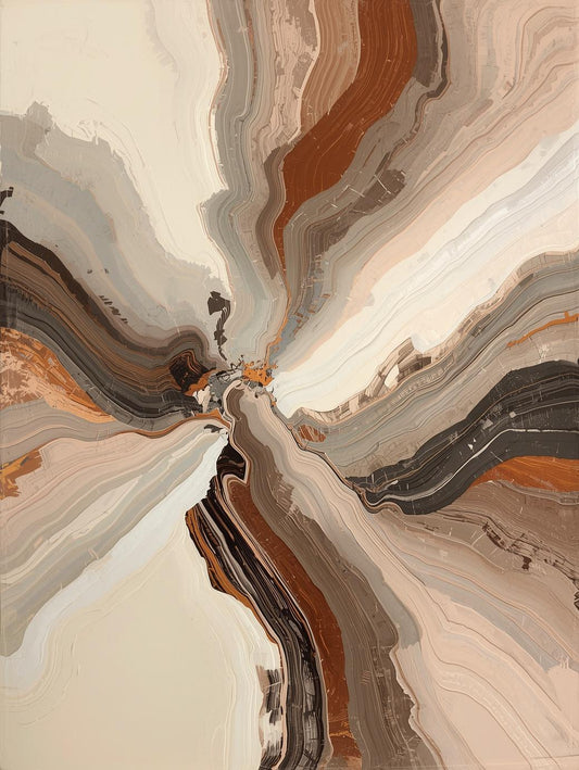Paint by Number Abstract Marble Flow – Neutral Earth Tone Fluid Art for Adults