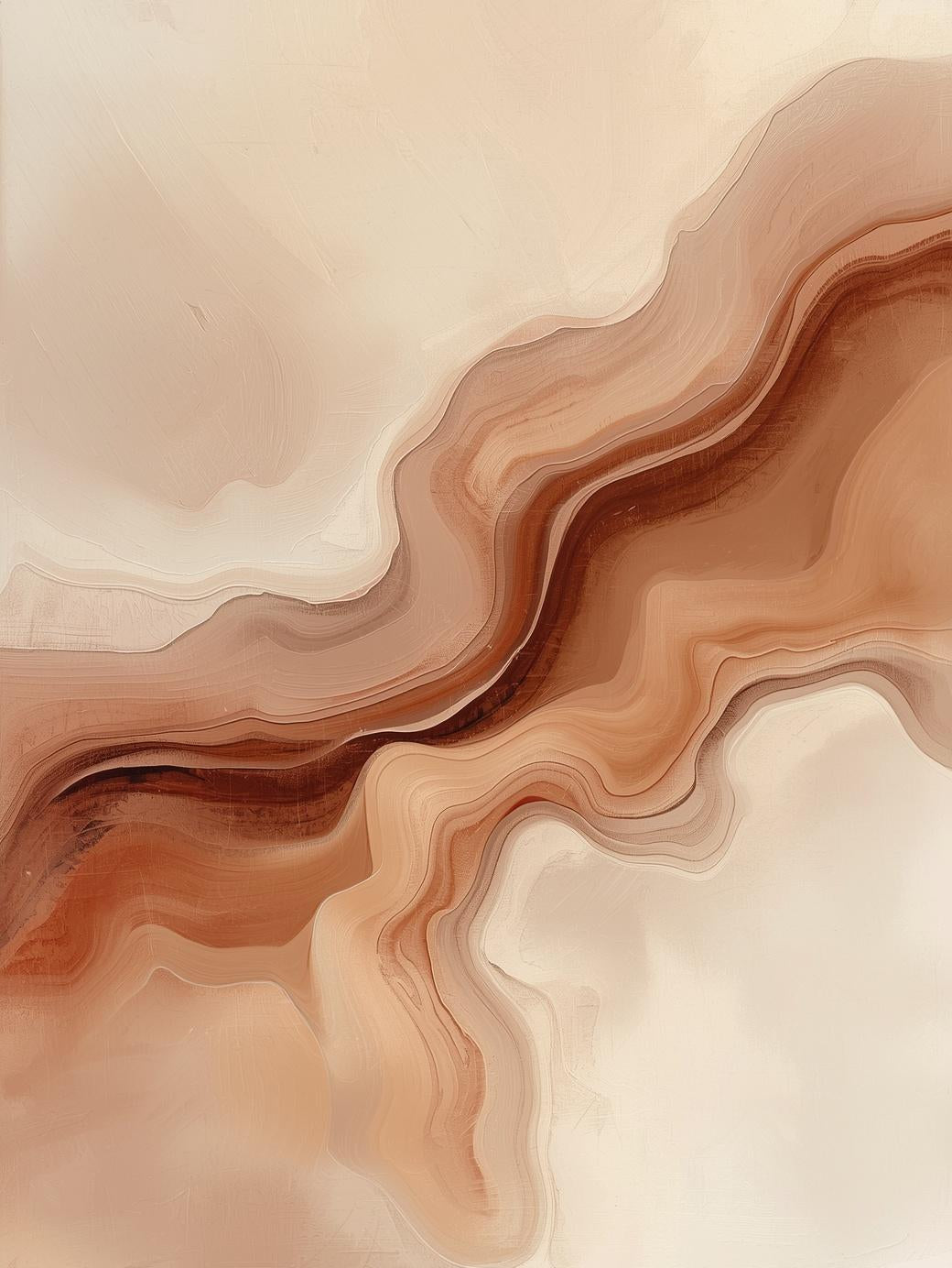 Paint by Number Abstract Desert River – Warm Earth Tone Canvas Kit for Adults