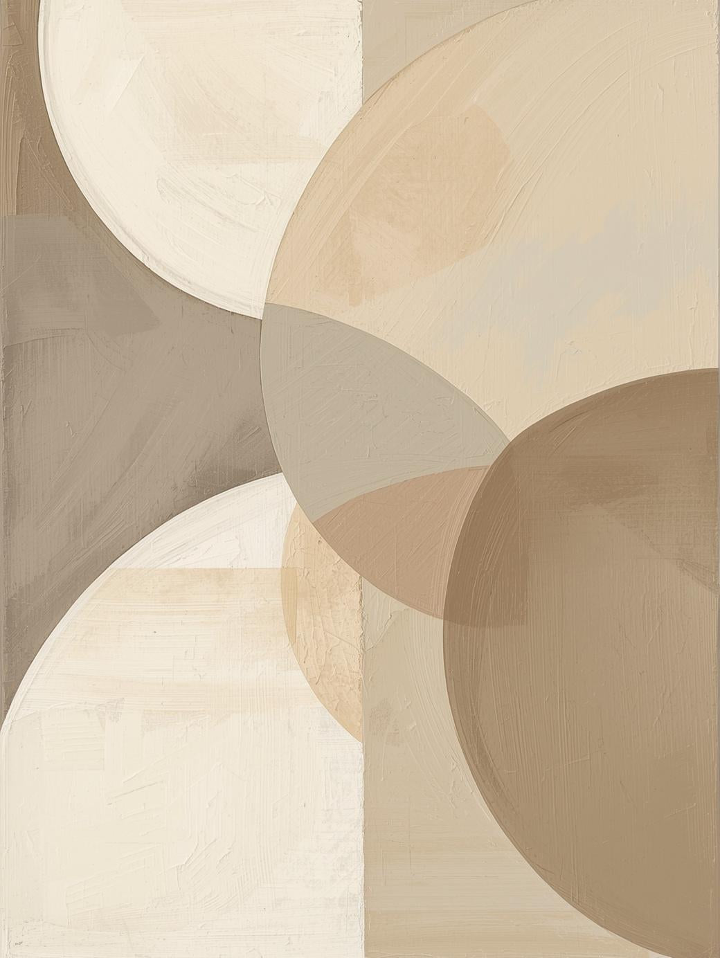 Paint by Number Abstract Layered Neutral Circles – Contemporary Calm Wall Art
