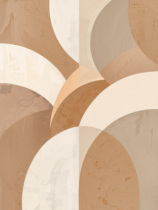 Paint by Number Abstract Neutral Arch Pattern – Modern Minimalist Wall Art for Adults