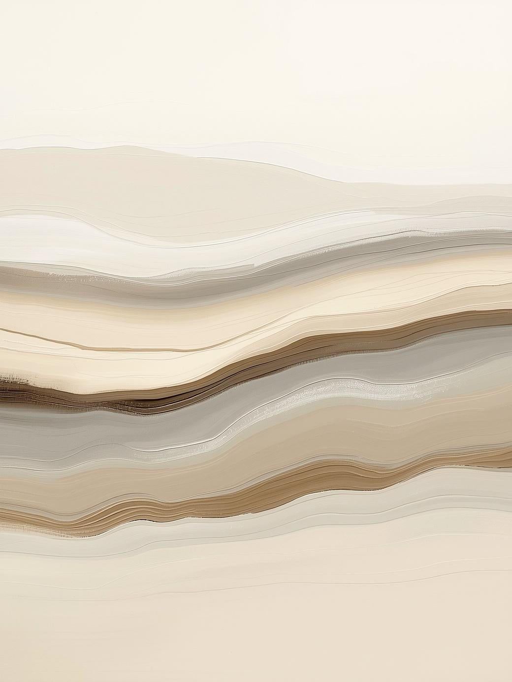 Paint by Number Abstract Sandstone Layers – Contemporary Neutral Canvas Kit for Adults