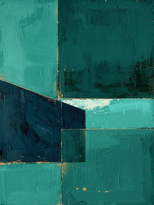Paint by Number Abstract Deep Teal Geometry – Minimalist Abstract Art for Adults