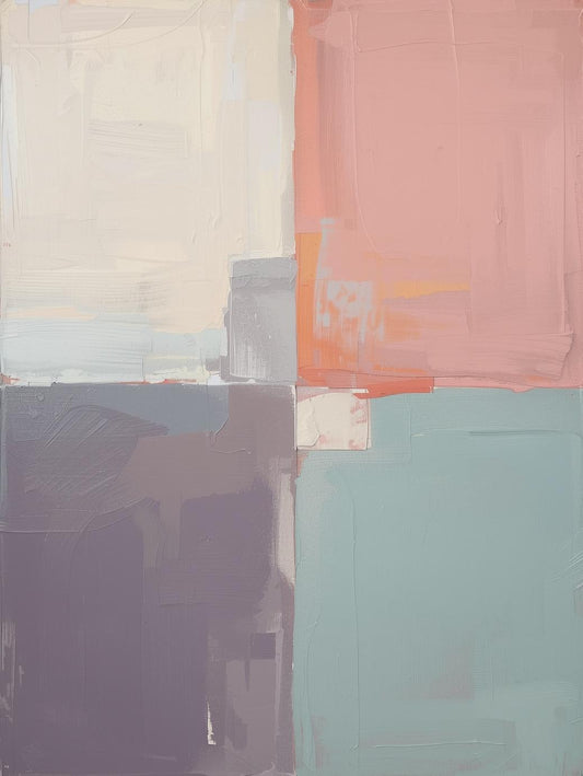 Paint by Number Abstract Pastel Color Block Squares – Soft Modern Wall Art