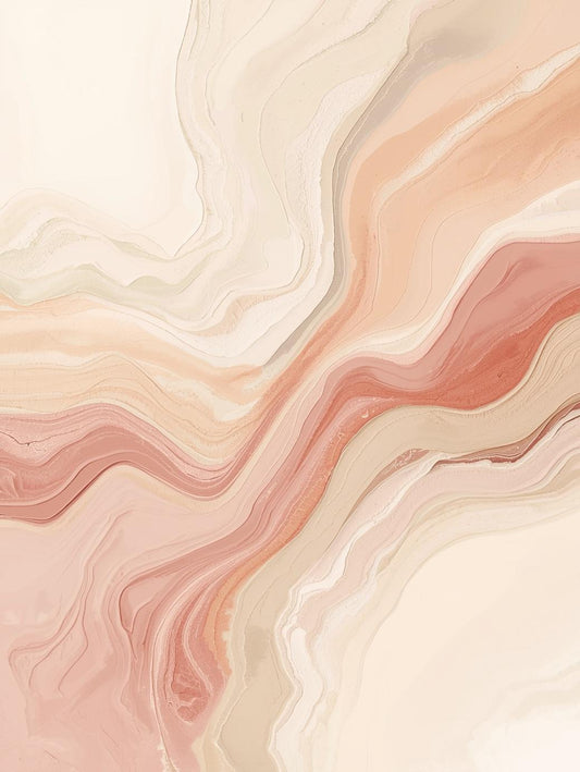 Paint by Number Abstract Soft Marble Blush Waves – Modern Art for Adults