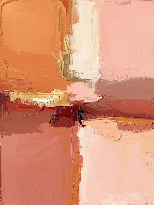 Paint by Number Abstract Earth Tone Layered Blocks – Contemporary Minimalist DIY Kit
