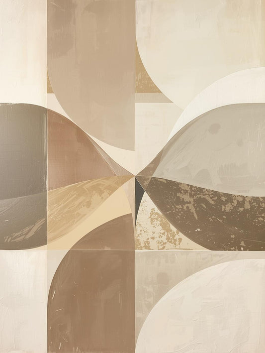 Paint by Number Abstract Neutral Pinwheel Shapes – Modern Textured Wall Art