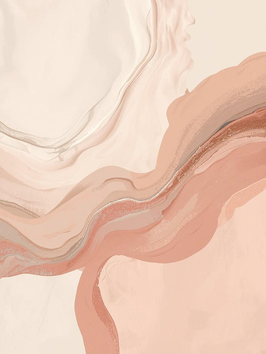 Paint by Number Abstract Blush River Flow – Soft Neutral Wall Art for Adults