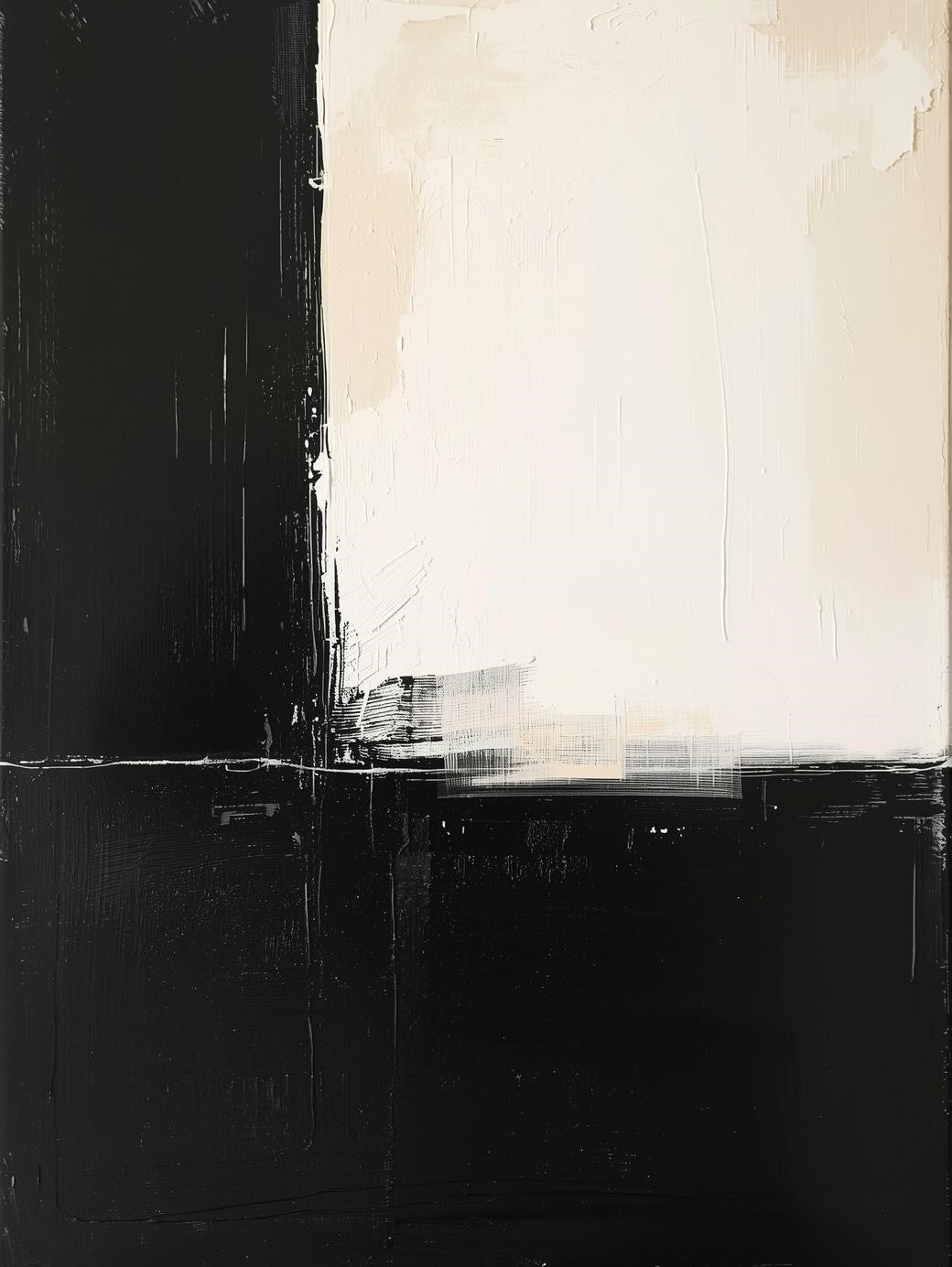 Paint by Number Abstract Minimalist Black and White Blocks – Modern Decor for Adults