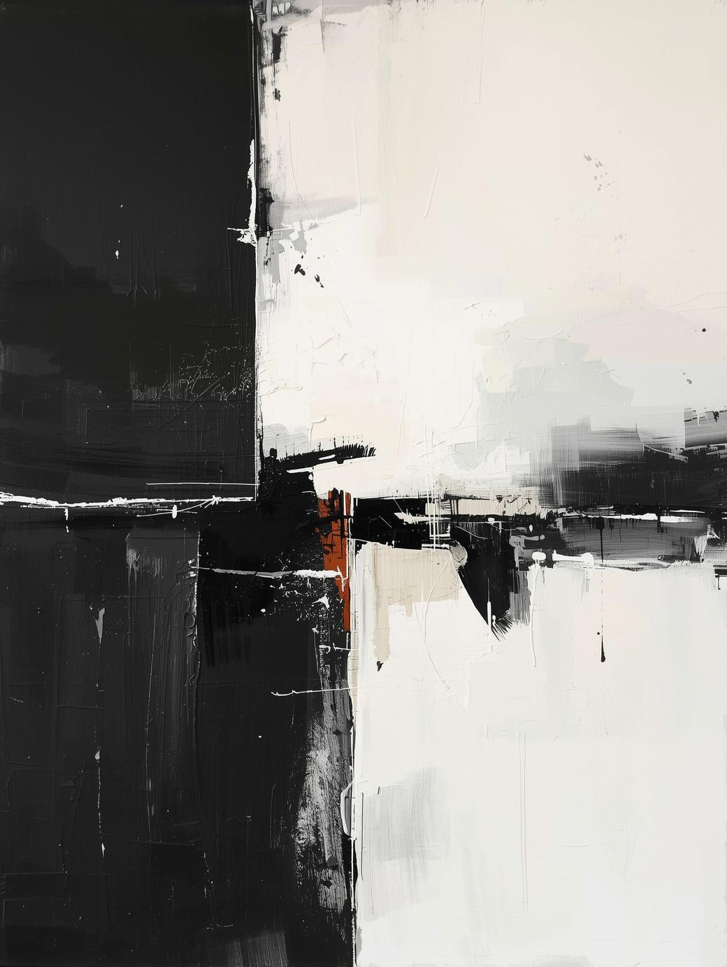 Paint by Number Abstract Black and White Contrast – Minimalist Modern Art for Adults