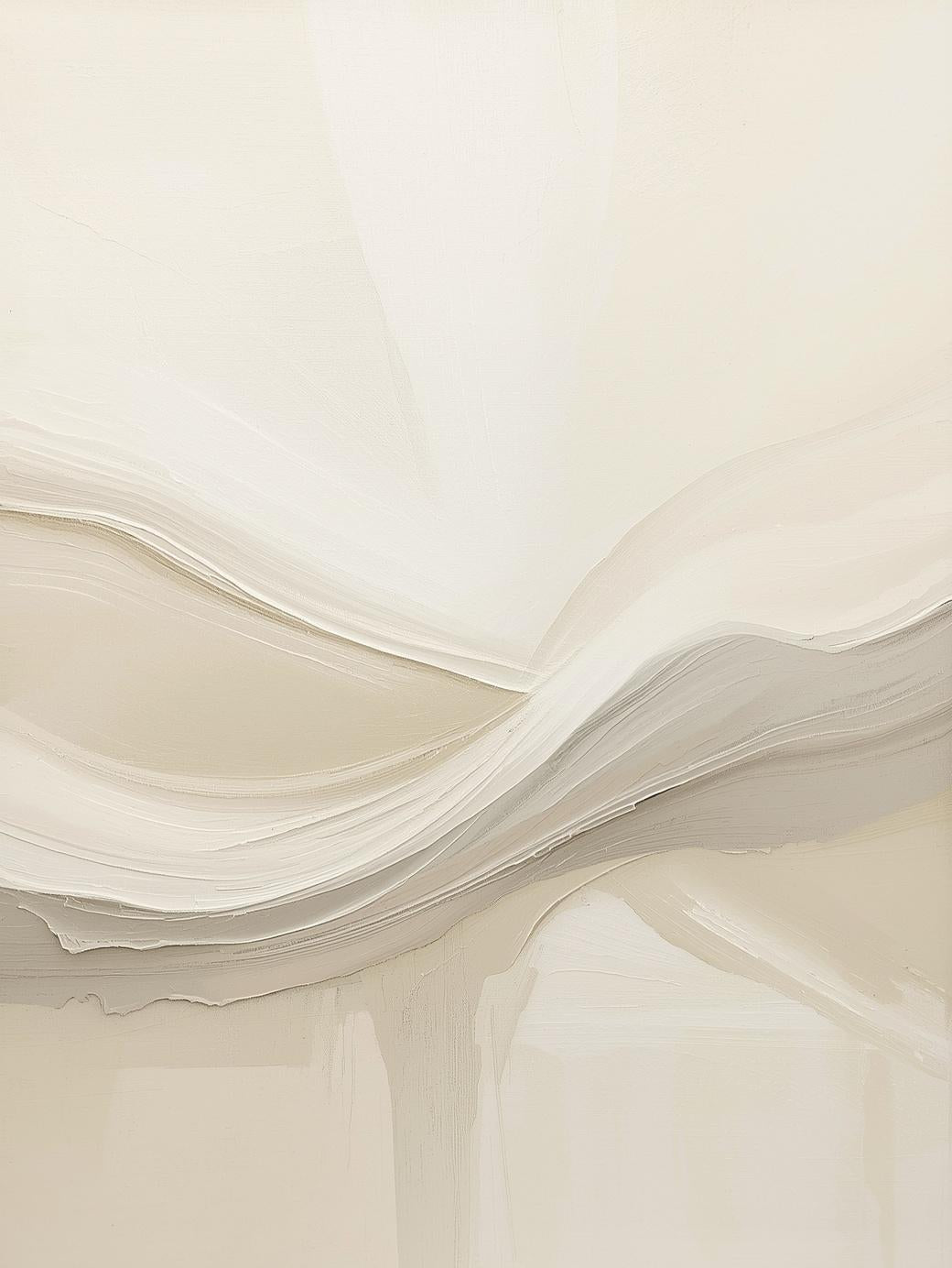Paint by Number Abstract Soft Beige Waves – Calm Minimalist Canvas Kit for Adults