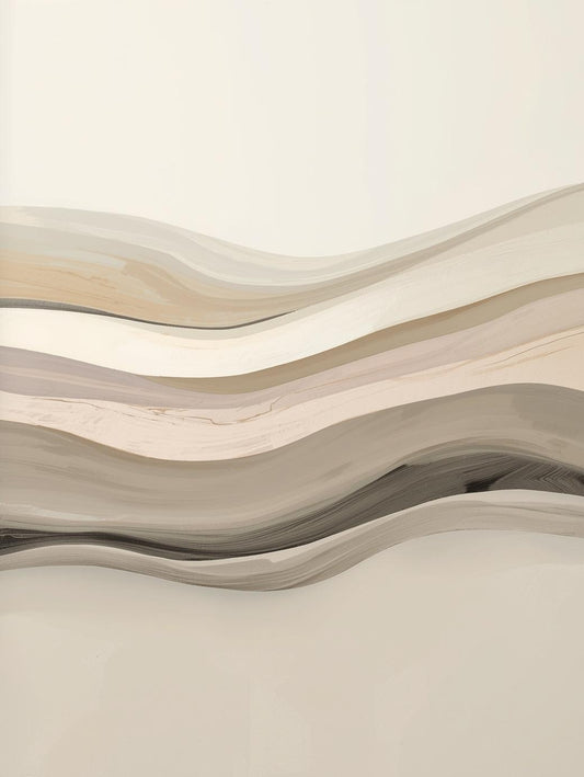 Paint by Number Abstract Soft Sand Waves – Neutral Wall Art Kit for Adults