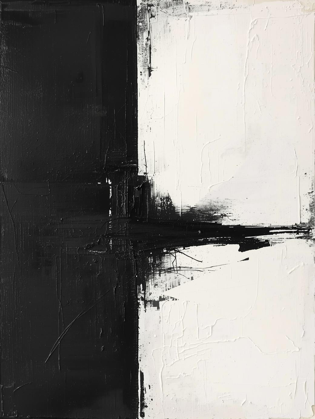 Paint by Number Abstract Monochrome Cross Blocks – Bold Neutral Wall Art DIY