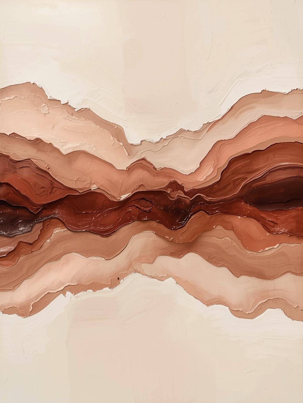 Paint by Number Abstract Desert Layers – Warm Neutral Canvas Kit for Adults