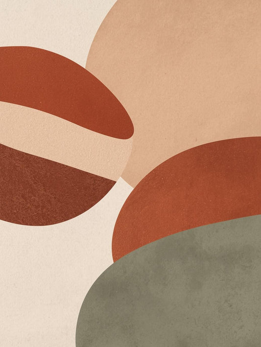 Paint by Number Abstract Terracotta Shapes – Minimalist Boho Wall Art for Adults