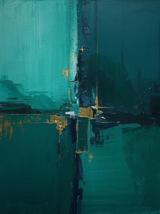 Paint by Number Abstract Teal Cross Texture – Contemporary Minimalist Design DIY Kit