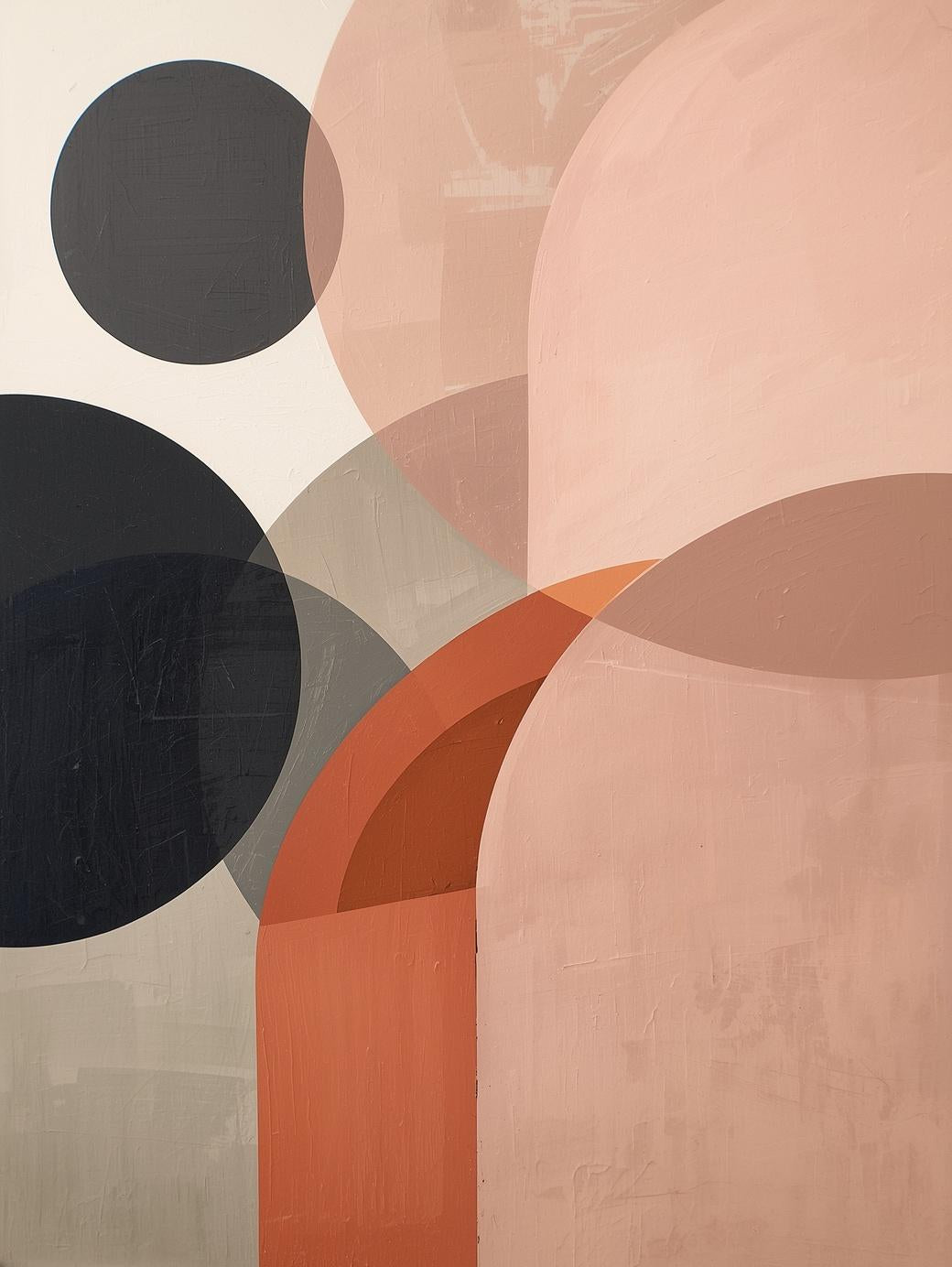 Paint by Number Abstract Coral Arch & Circle – Contemporary Minimalist Wall Art