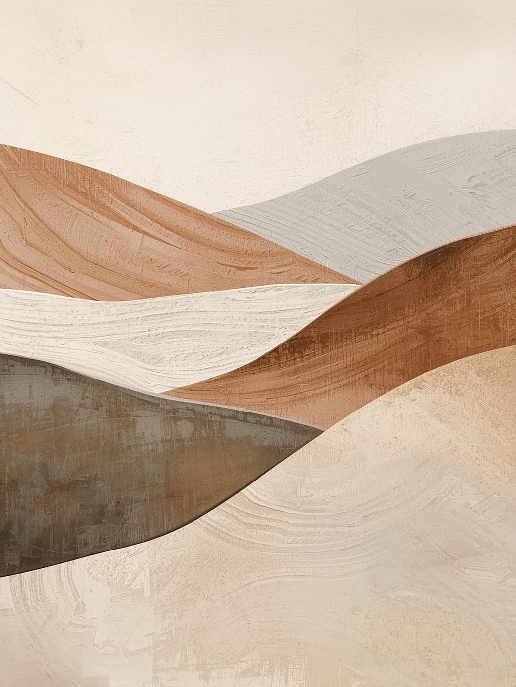 Paint by Number Abstract Earth Tone Layers – Abstract Kit for Adults Modern Neutral