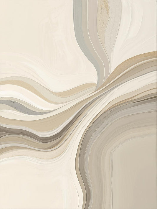 Paint by Number Abstract Flowing Lines – Modern Neutral Wall Art Kit for Adults
