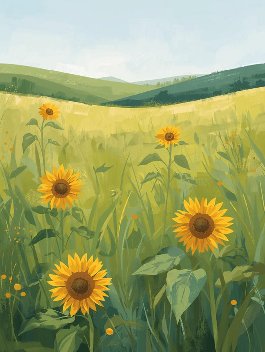 Paint by Number Sunlit Country Sunflowers – Adult Canvas Art Kit