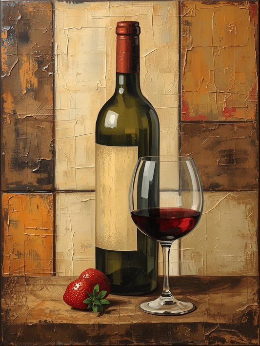 Paint by Number Rustic Wine & Glass Still Life – Paint by Number Kit for Adults