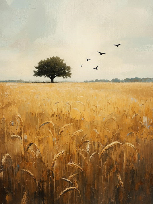 Paint by Number Golden Wheat Field with Crows – Adult DIY Painting Kit