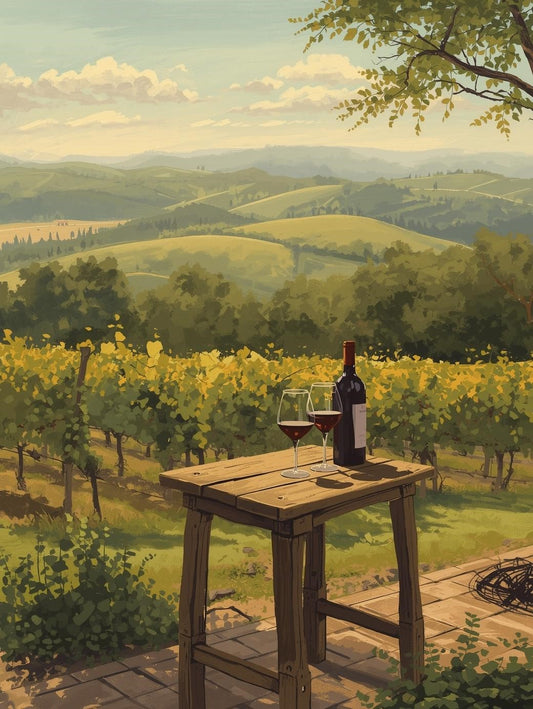 Paint by Number Vineyard Wine Tasting View – Paint by Number Kit for Adults
