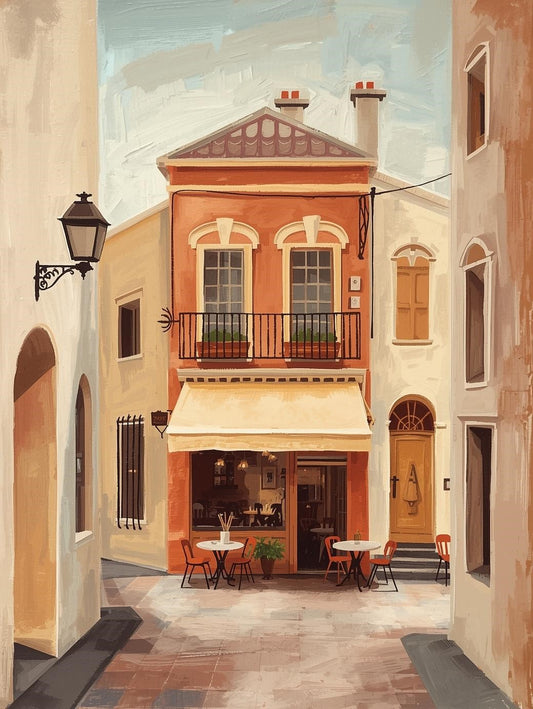 Paint by Number Charming European Café Street Scene – Easy Paint Kit for Adults