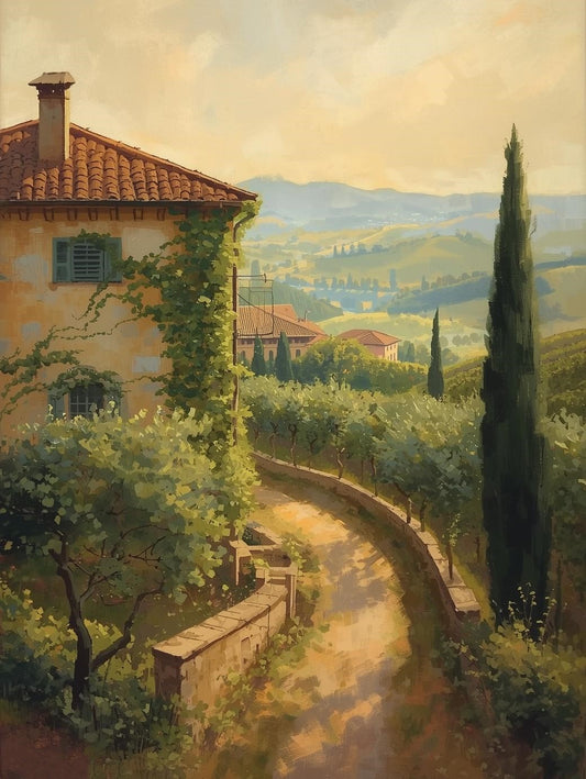 Paint by Number Tuscan Hillside Villa View – Paint by Number Kit for Adults
