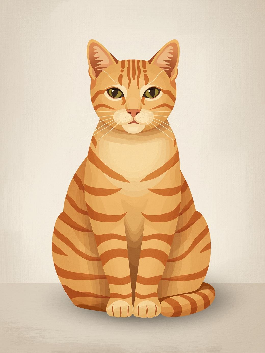 Paint by Number Orange Tabby Cat Portrait – Easy Paint Kit for Adults