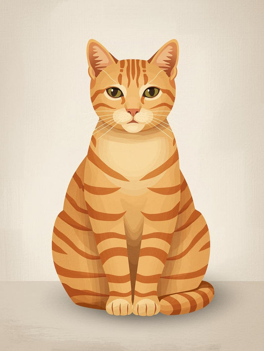 Paint by Number Orange Tabby Cat Portrait – Easy Paint Kit for Adults