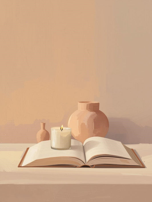 Paint by Number Cozy Candle and Book Still Life – Paint by Number Kit for Adults