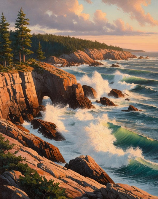 Paint by Number Acadia National Park (Maine) – Rocky Shores and Sunrise Views