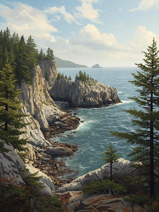 Acadia National Park (Maine) – Rocky Shores and Sunrise Views 2 Paint by Number