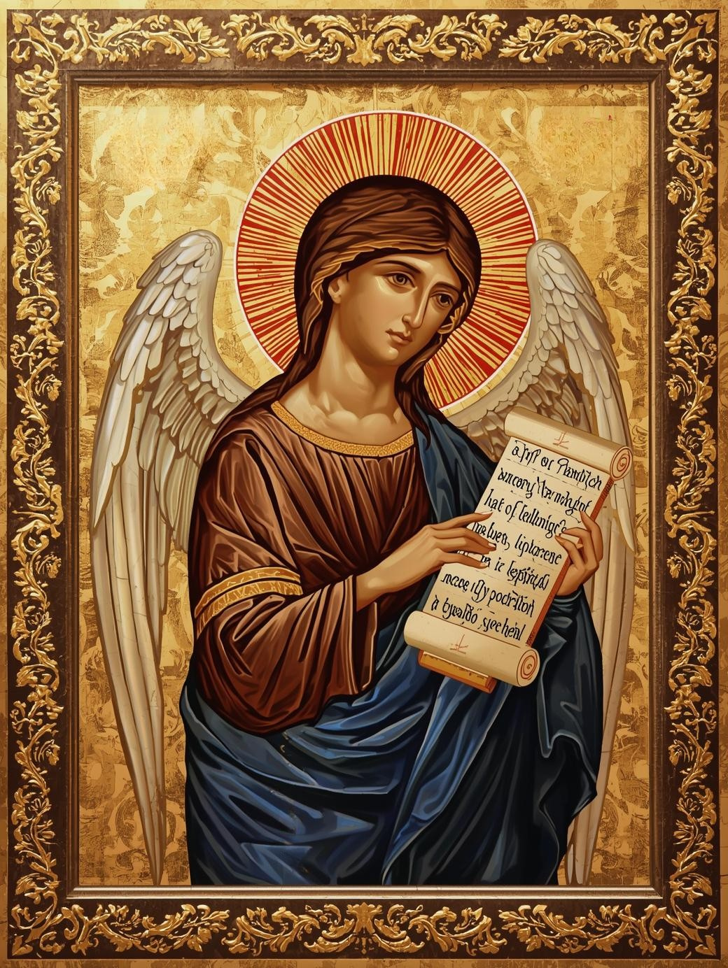Messenger Angel With Scroll – Holy Wisdom Artwork Icon Paint by Number