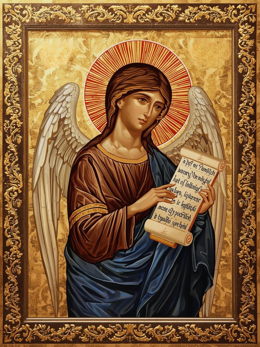 Messenger Angel With Scroll – Holy Wisdom Artwork Icon Paint by Number