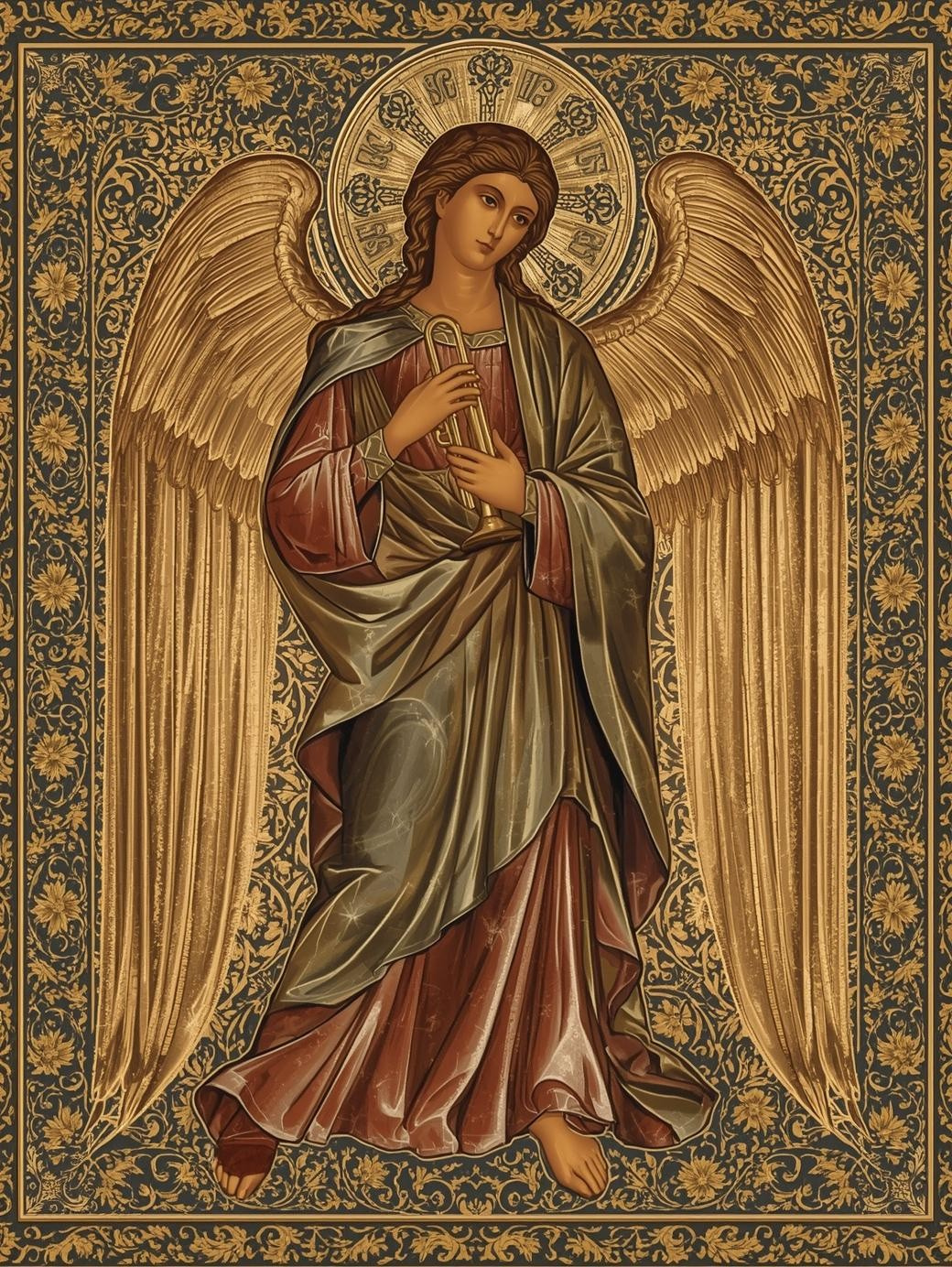 Angel of the Trumpet Call – Heavenly Proclamation Paint by Number