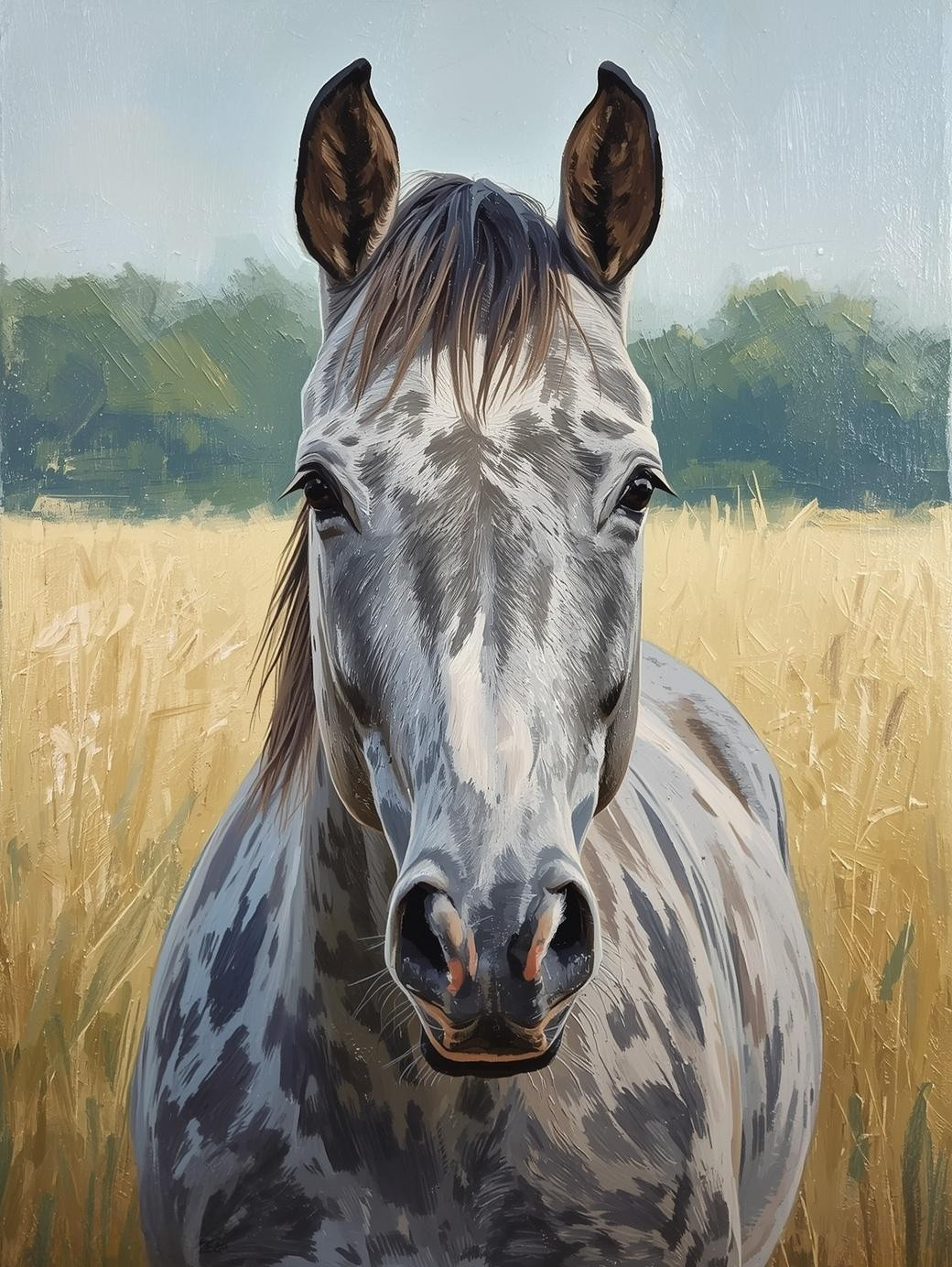 Paint By Number Gray Appaloosa Horse Close-Up – DIY Paint by Number Kit