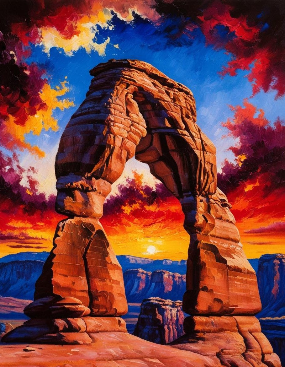 Paint by Number Arches National Park (Utah) – The Iconic Delicate Arch at Sunset